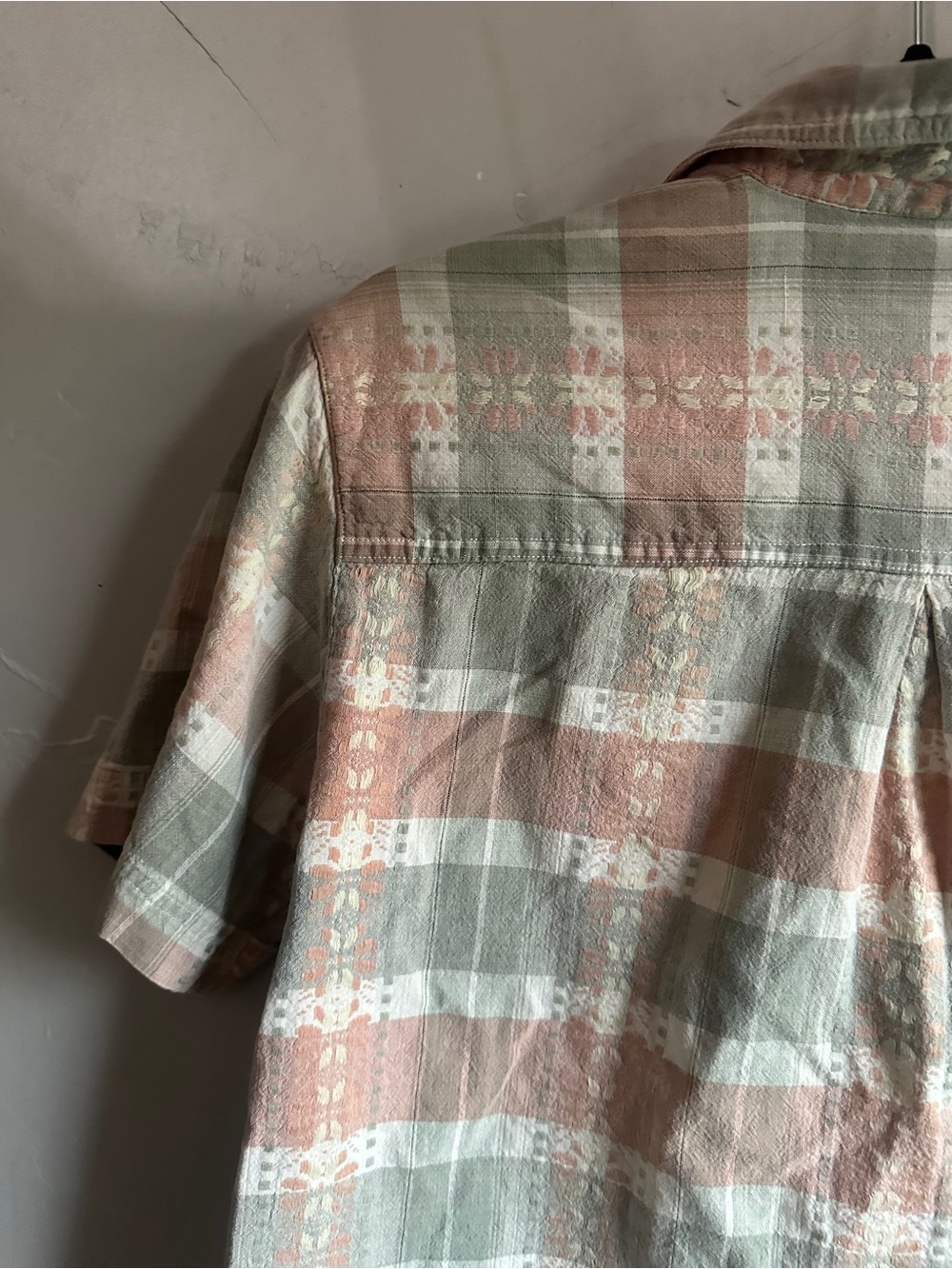 Cabin Creek Plaid Cotton Shirt Prairie Cabincore Granola Heritage Western M - Picture 8 of 10